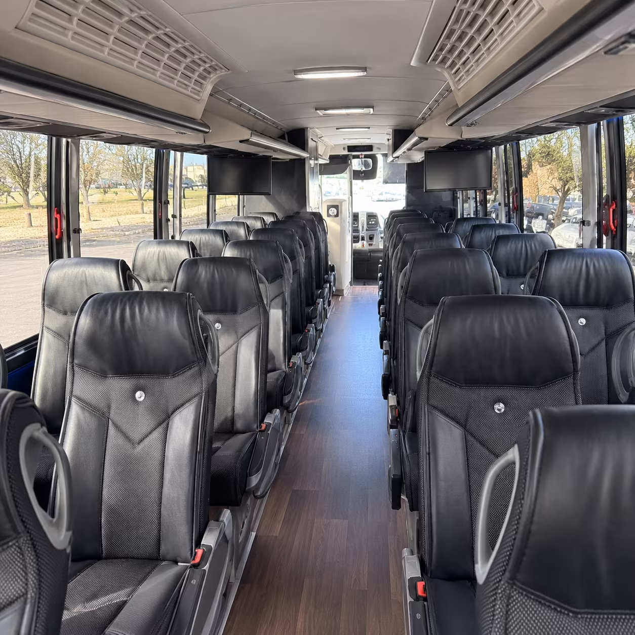 56 passenger charter bus inside