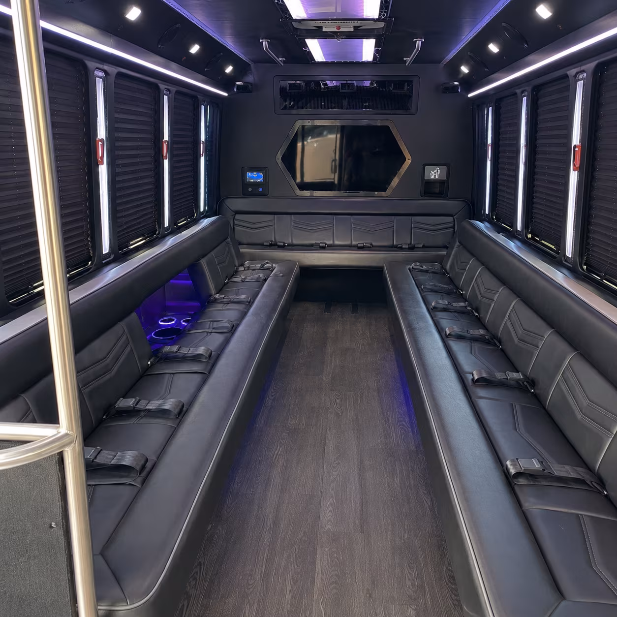 bend 18 passenger party bus interior