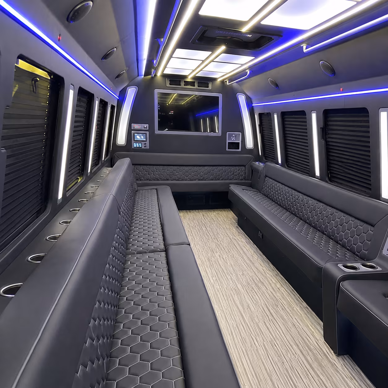 bend 40 passenger party bus inside