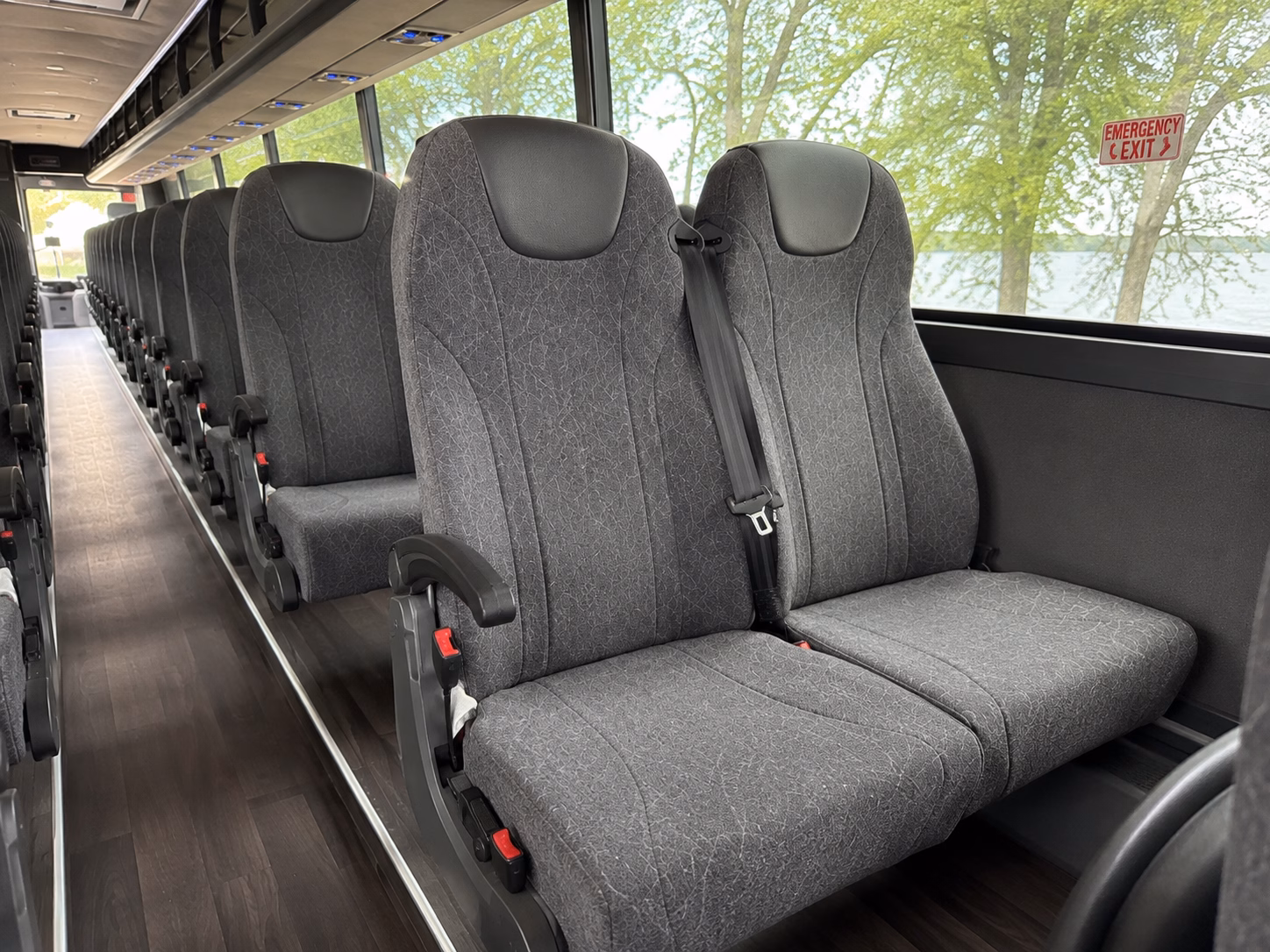 bend charter bus rental interior